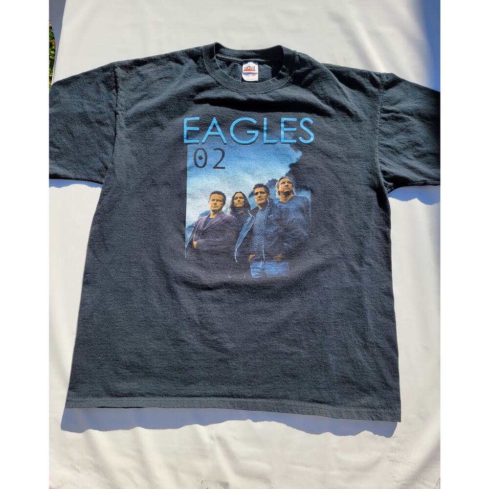 Vintage The Eagles Concert Shirt Size XLarge Anvil EUC Black Tour Dates 2002